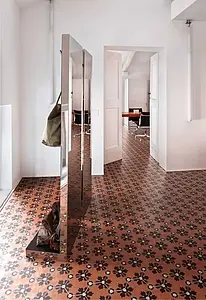 Bakgrunnsflis, Farge brun, Stil håndlaget,designer, Sement, 23x23 cm, Overflate matt